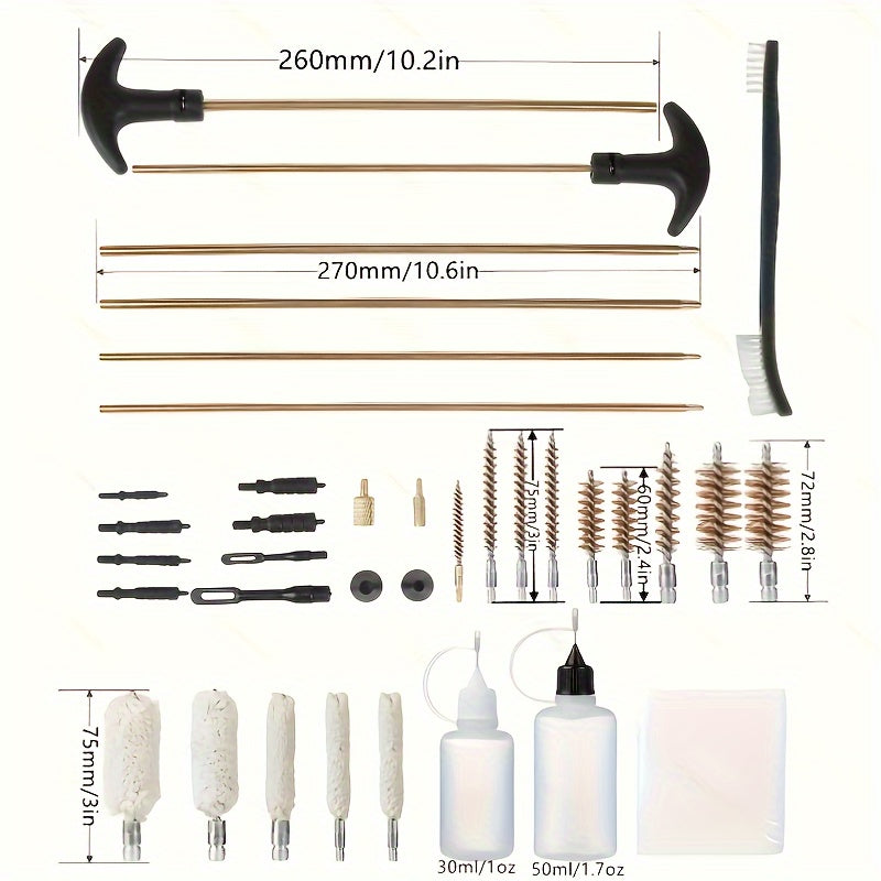 Precision Maintenance Universal Gun Cleaning Kit - Multi-Caliber Pistol, Rifle & Shotgun Set